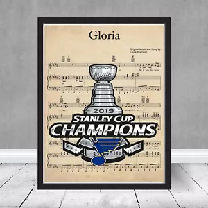 St Louis Blues Logo Stanley Cup Champions Play Gloria Noten Geschenk Hockey - Bild 1 von 4