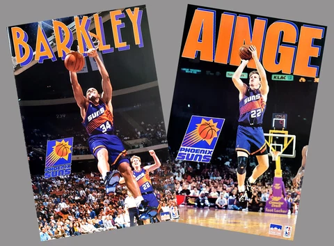 CHARLES BARKLEY and DANNY AINGE Phoenix Suns 1993 Vintage 2 POSTER Combo Cover