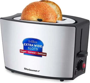 Elite Gourmet ECT2428 New Stainless Steel 2-Slice Toaster with Bagel Function - Picture 1 of 7