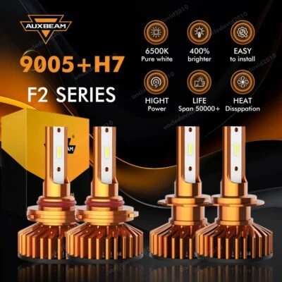 9005 H7 Kit combinado de faros LED 4 bombillas haz alto/bajo para Hyundai Elantra 2017-2018 Foto 1 de 4