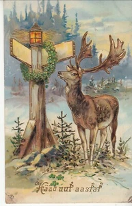 RUSSIA - ESTONIA 1914 CHRISTMAS Postcard : PERNAU - USA - Picture 1 of 2