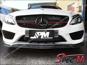 Matte Black Front Grille w/ Red Line for 2016+ C250 C300 C400 C450 W205 - Picture 1 of 3