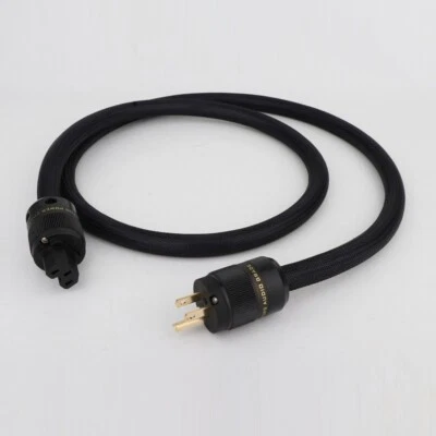 14AWG Audio Silver Plated HIFI US IEC Plug AC Power Cable Pure Copper Power Cord - Image 1 of 4