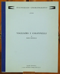 cartella stampa film VOGLIAMO I COLONNELLI Mario Monicelli 1973 I.N.C. - Picture 1 of 1