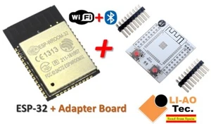 ESP-WROOM-32 ESP32 ESP-32S ESP-32 Bluetooth e WIFI + piastra scheda adattatore - Foto 1 di 7