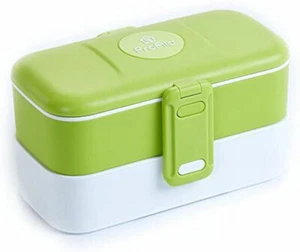2 capas a prueba de fugas Bento caja de almuerzo con platería de acero inoxidable, libre de BPA - Imagen 1 de 7