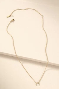 Stella & Dot Pave Horn Necklace-GOLD Brand New In Self Envelope RV $42 - Picture 1 of 4
