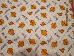 LA LAKERS NBA 44" WIDE 100% COTTON 1/2 YARD PIECE BRAND NEW DESIGN - Picture 1 of 6