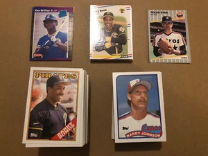 200 Card Lot 1986-1989 Topps, Donruss, Fleer Glossy, Griffey, Bo, Ryan, Bonds, + - Picture 1 of 6