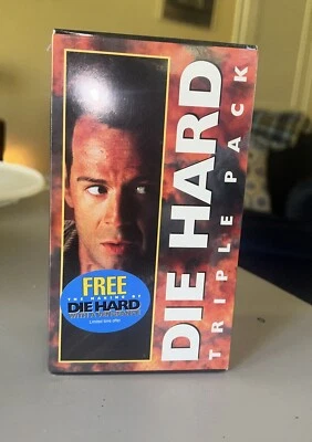 Factory SEALED 1995 Die Hard Triple Pack Trilogy VHS Blue Fox Video Watermarks  - Image 1 of 4