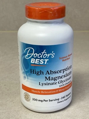 Doctor's Best Magnesio Alta Absorción 100% Quelado 200 mg 240 Tabs Foto 1 de 4