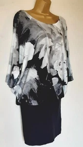 Vestido Phase Eight Talla 12 Gris Floral Boda Ocasión Elástico - Imagen 1 de 9