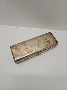 Scatola vintage in metallo peltro marcato MLG - Foto 1 di 15