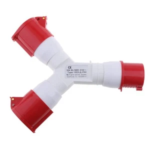 32 Amp 4 Pin Industrial Plug & Socket 380V-415V IP44 3P+E Weatherproof - Picture 1 of 3
