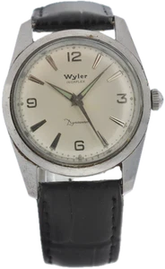 Vintage Wyler 1162 8175-5 Dress Men's Automatic Wristwatch Swiss Stainless Steel - Picture 1 of 4