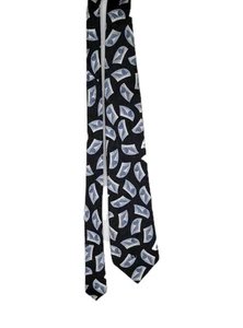 Countess Mara Krawatte 100 % Seide geometrisches Muster blau/silber Business Freizeit gebraucht, in einwandfreiem Zustand  - Bild 1 von 4