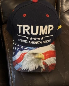 Trump Signature 2024 MAGA Hat Make America Great Again Cap Flag Red Trucker Mesh - Picture 1 of 6