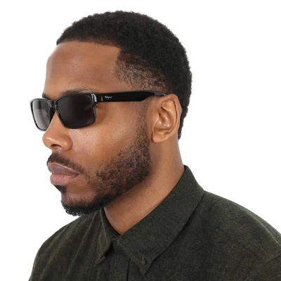 Gafas de sol Salvatore Ferragamo gris rectangulares 58 mm para hombre SF960S 001 58 Foto 1 de 4