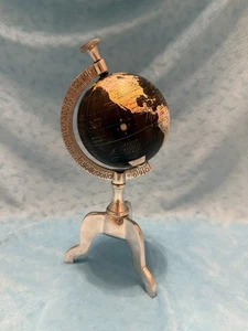 🌎 Globo terráqueo estilo vintage con soporte de metal 14" decorativo escritorio oficina decoración - Imagen 1 de 8