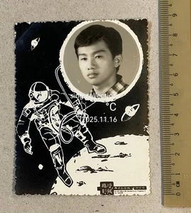 OPS studio photo Chinese young man with space astronaut drawing , Asia oriental - Picture 1 of 2