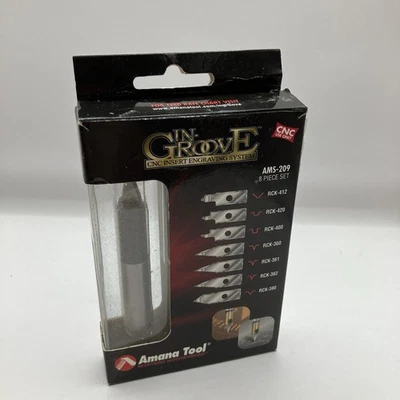 Router 8-Piece In-Groove Insert Engraving Tool Body & Knives 1/2 Inch Shank Set - Image 1 of 4