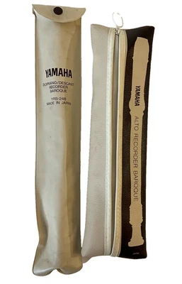 Lote de #2 Grabadoras Soprano Descantantes Yamaha YRS-24B Blancas con Dedos Barrocos Foto 1 de 4