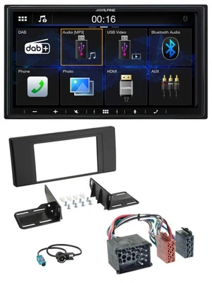 Alpine Bluetooth 2DIN MP3 DAB USB Autoradio für BMW X5 (E53 2000 2002) - Bild 1 von 4