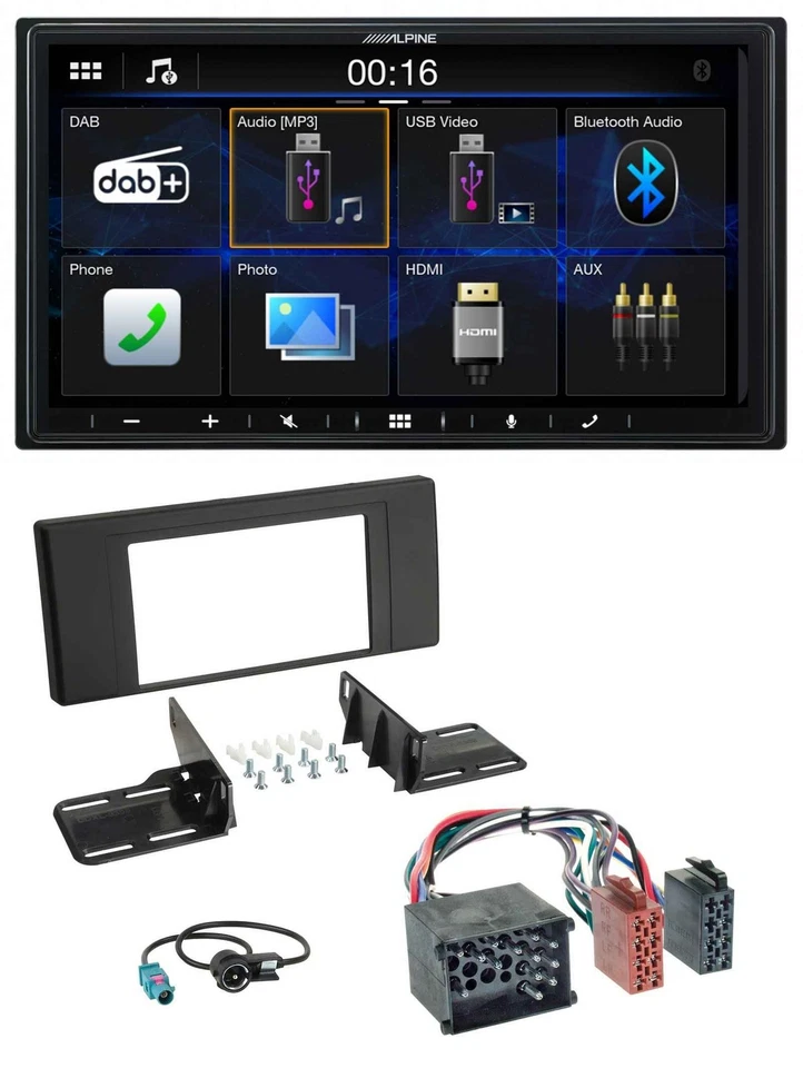 Alpine Bluetooth 2DIN MP3 DAB USB Autoradio für BMW X5 (E53 2000 2002) - Bild 1 von 4