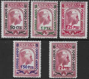 SPAIN 1938 AIR SURCHARGED SET (5) LMH. SG. 851 - 855. (D766) - Picture 1 of 2
