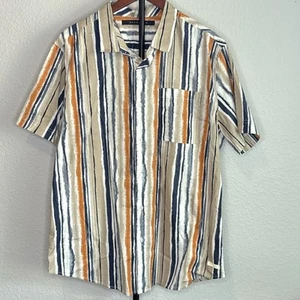 Sean John Shirt Mens XL Striped Short Sleeve Button Up Hip Hop Y2K - Picture 1 of 9