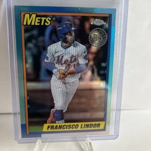 2025 Topps Chrome Francisco Lindor 1990 Topps Baseball New York Mets #90CB-10 - Picture 1 of 2