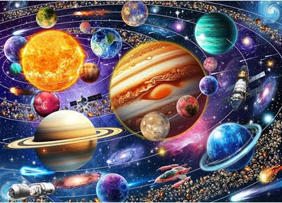 Puzzle Da 1000 Pezzi per Adulti E Bambini - Sistema Solare, Colorato, Intelligen - Immagine 1 di 4