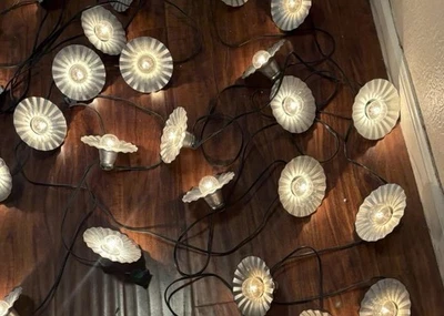 Vtg MCM Retro Look Aluminum Patio String Lights 3 Strands 10 Lights Per Strand F - Image 1 of 4