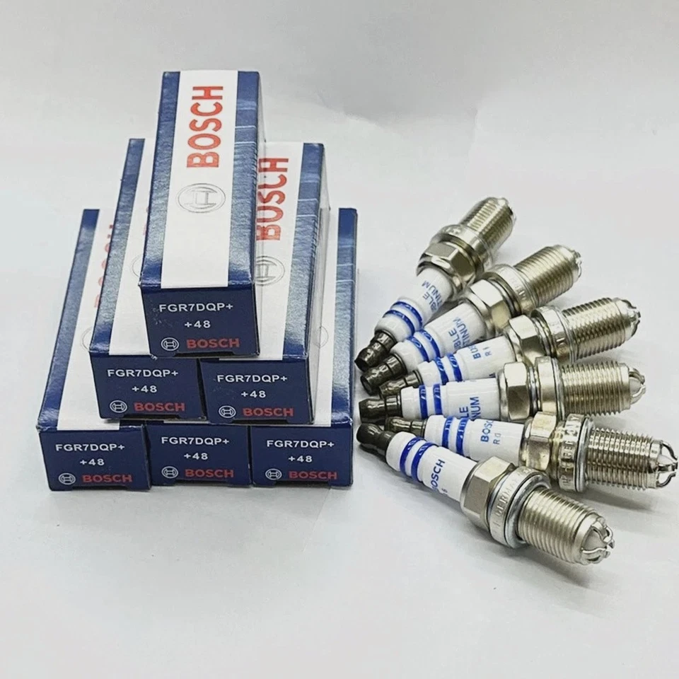 6x Bosch Platinum Spark Plugs For BMW E39 E46 E83 E36 E53 12120037607 FGR7DQP Foto 1 de 4