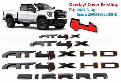Матовая черная задняя дверь гриля AT4X HD SIERRA OVERLAY с эмблемой GMC 2500HD3500HDAT4XHD - Изображение 1 из 4