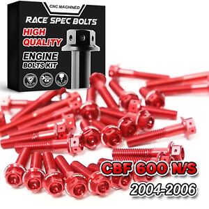 Red CNC Engine Bolt Kit Set For Honda CBF600 N/S 04 05 06