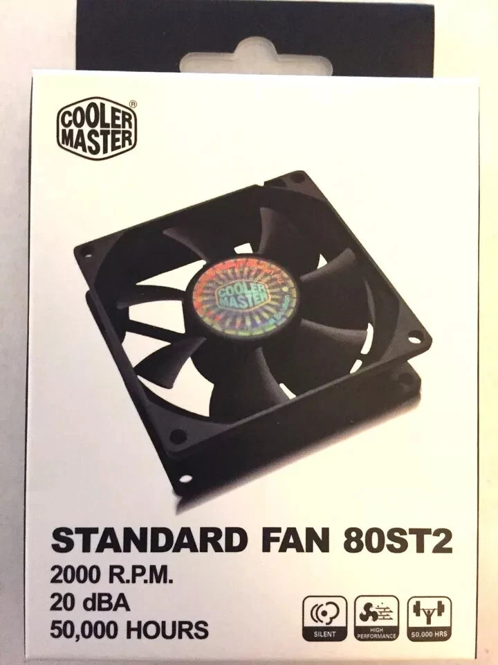 Cooler Master R4-S8R-20AK-GP 80mm Silent Cooling Fan  3 / 4 pin 80ST2 Long Life - Image 1 of 1