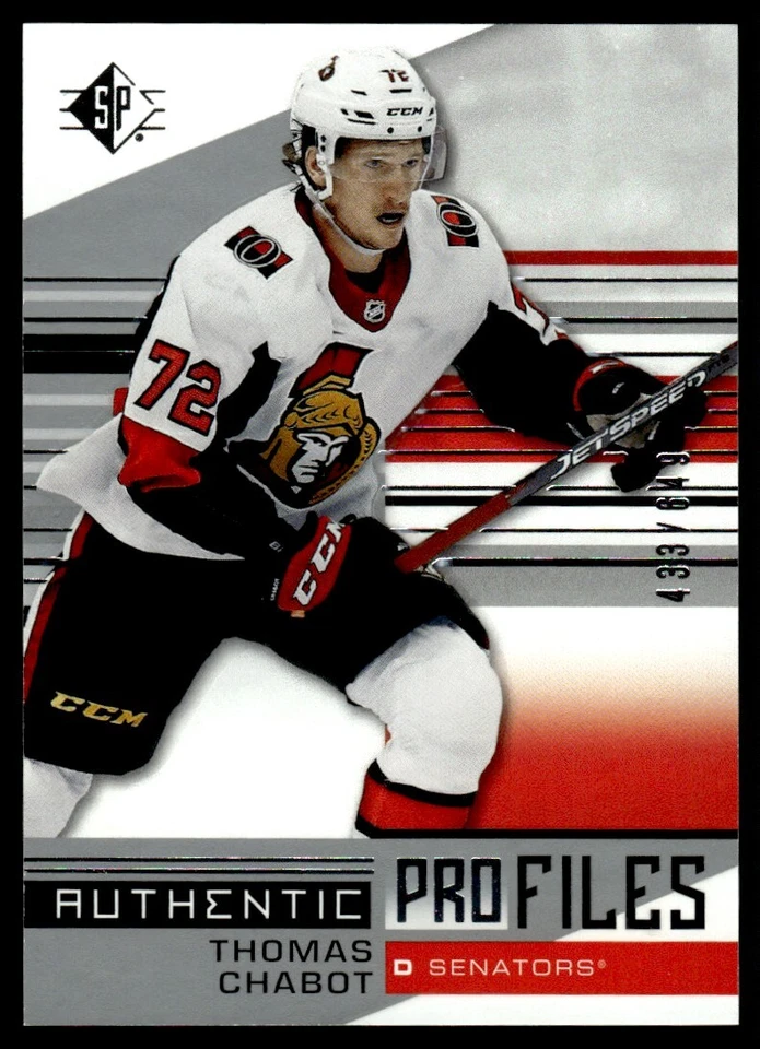 2019-20 SP Authentic Profiles Thomas Chabot /649 Ottawa Senators #AP-TC - Image 1 of 2