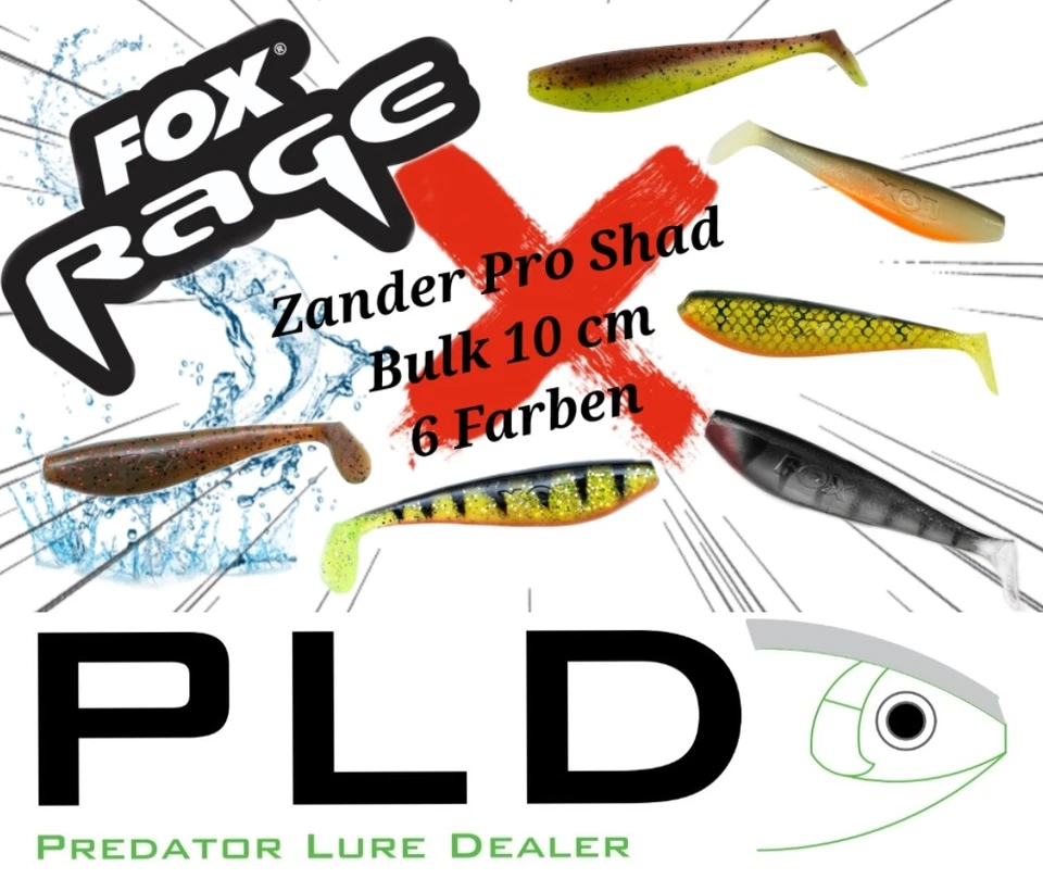 Fox Rage Zander Pro Shad Bulk 10 cm Gummifisch Softbait Barsch Zander Hecht - Bild 1 von 1