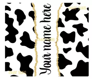 20oz Sublimation Tumbler Wrap Personalized Cow Print Ready To Press Transfer - Picture 1 of 1