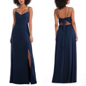 After Six Dress Maxi Long Navy Blue Side Slit Party Wedding Holidays Size 16R - Picture 1 of 16
