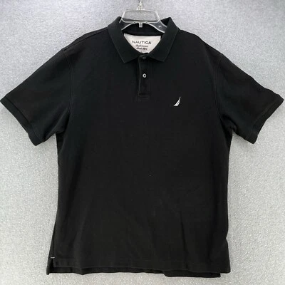 Nautica Performance Deck Shirt Mens Polo Large L Black Short Sleeve Casual - Image 1 of 4
