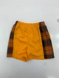 Boys Yellow Black Side Plaid Athletic Shorts Size 3-4Y - Picture 1 of 6