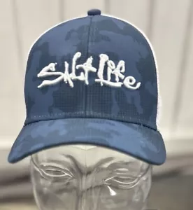 New SALT LIFE Mesh Back SNAPBACK Baseball Hat Cap ONE SIZE NAVY WHITE Live Salty - Picture 1 of 7