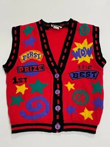 Vintage 80s 90s Jet Set Sweaters Vest Size 7/8 WOW the Best First Prize OK - Picture 1 of 3