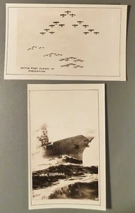 2 fotos c.1930 de EE. UU. Portaaviones y biaviones Saratoga en formación. - Imagen 1 de 2
