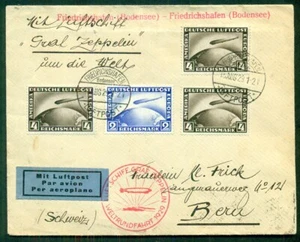 GERMANY, 1929, Round-the-World Zeppelin Flight, proper 14mk multi-franking, VF - Picture 1 of 1