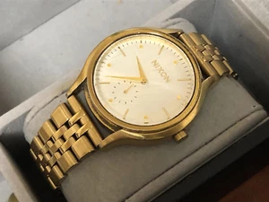 Nixon A994508 Sala Gold White Dial Stainless Women's Quartz Analog Watch - Picture 1 of 3