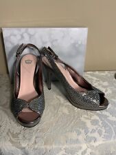 Miss America sz 11 Gorgeous Pewter Quest metallic silver high heel shoes Pleaser