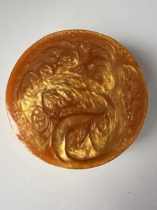 Vintage Amber Catalin Bakelite Jewellery Box 1970's - Picture 1 of 12